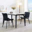 Ensemble de 2 chaises de salle à manger noires: chaises d'appoint Mid-Century modernes en similicuir pour la cuisine, la salle à manger, le salon et la réception-727199557