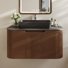 36" Black Stone Countertop Bathroom Vanity With Sink