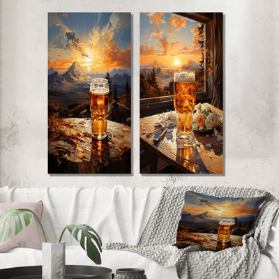 Brewed Sunset Beer In Glass
