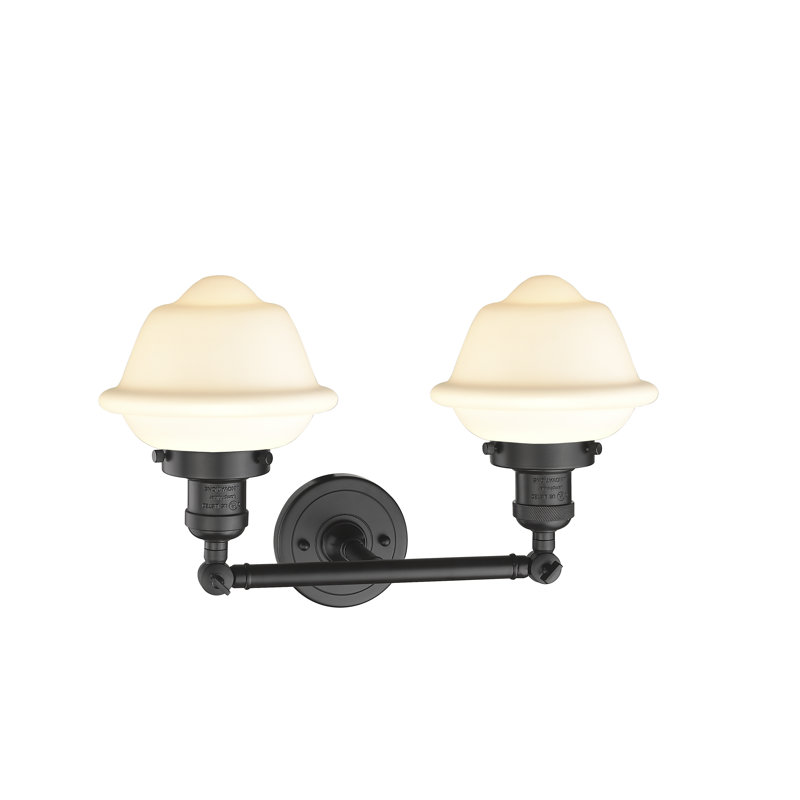 Gebhart 2 - Light Dimmable Vanity Light, Matte White Cased, 6 Watt Vinage LED Bulb, Oil Rubbed Bronze