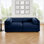 Canapé 2 places en chenille moderne avec siège de rangement et accoudoirs cylindriques en tissu
