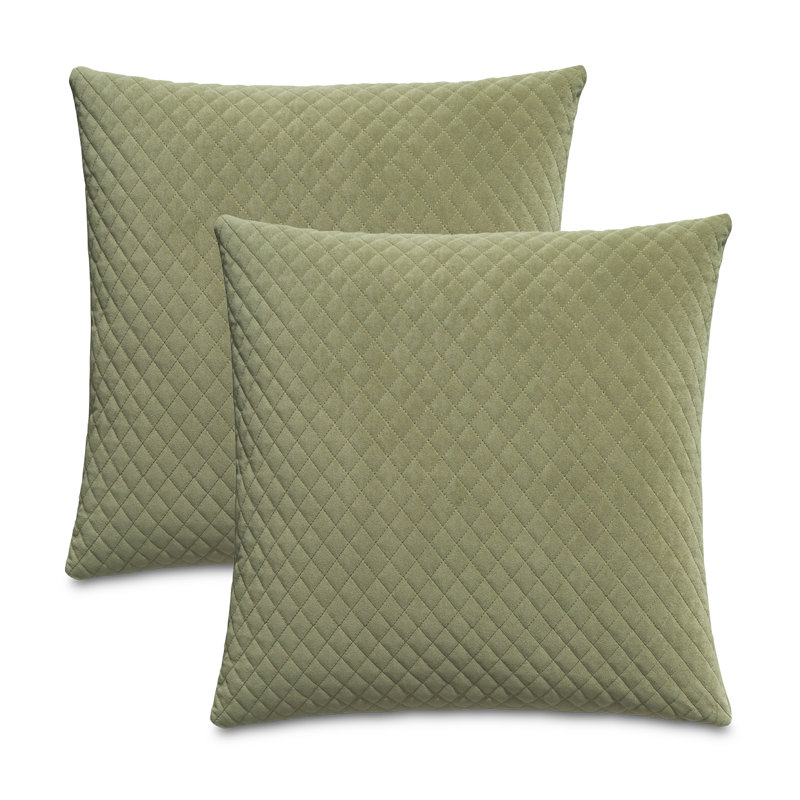 Gemma Velvet Square Pillow Cover & Insert, Terragon