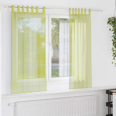 Voile Curtains With Tab Top 2 Pcs