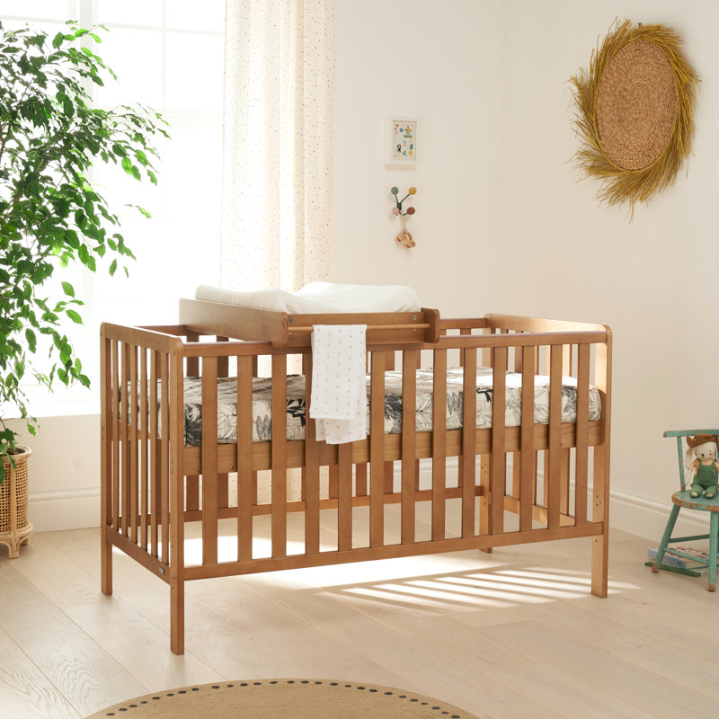 Tutti Bambini Malmo Cot Bed with Mattress and Cot Top Changer, Oak