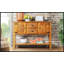 Buffet en bois massif de style rétro avec tiroirs, armoires et tablette inférieure pour un rangement et une présentation polyvalents dans les salons et les cuisines