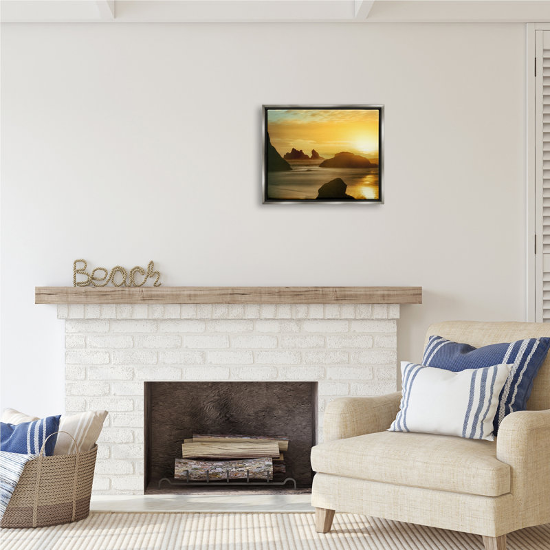 "Stupell Industries Sea Stacks at Sunset", art mural sur toile par Dennis Frates, H 17 po x l 21 po x P 1,7 po