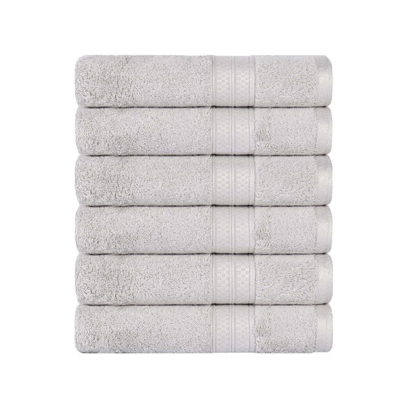 Ensemble de serviettes Nolhan 60% coton et 40% rayonne de bambou, Chrome
