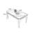 White + Nut-brown Rectangular Sintered Stone + Solid Wood Dining Table-104453341