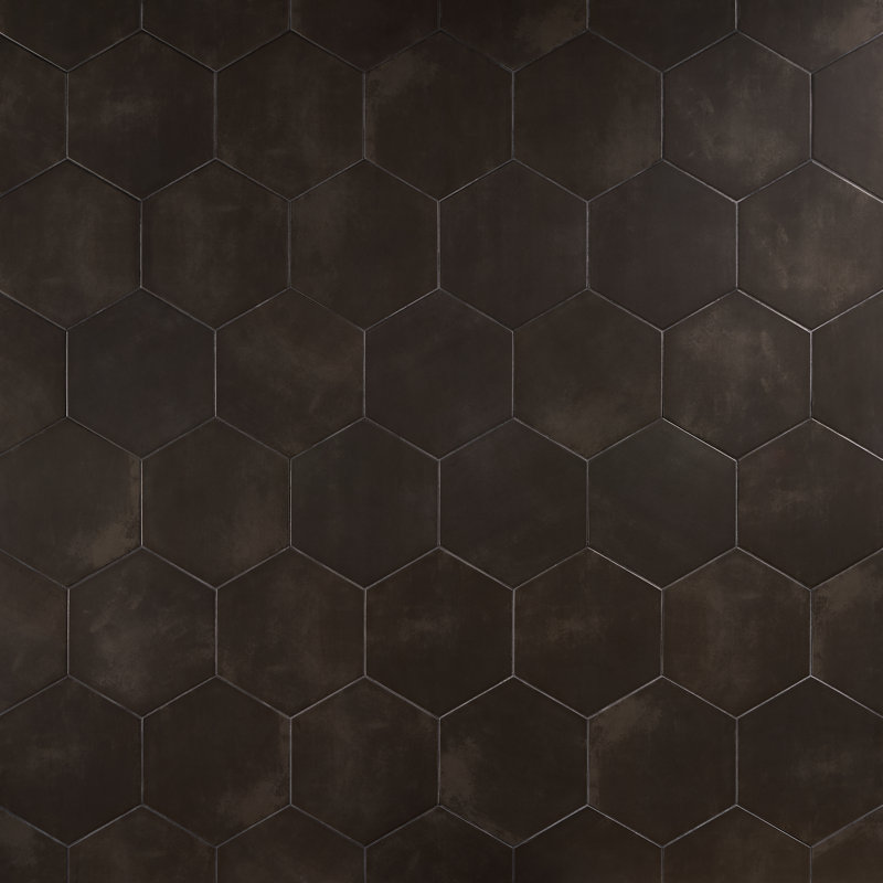 Carreau de mur et de plancher en porcelaine hexagonale 8 po GeoHex (9,03 pieds carrés / caisse), Noir