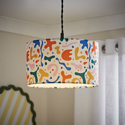 15cm H Linen Blend Drum Lamp Shade ( Clip On ) in Cream