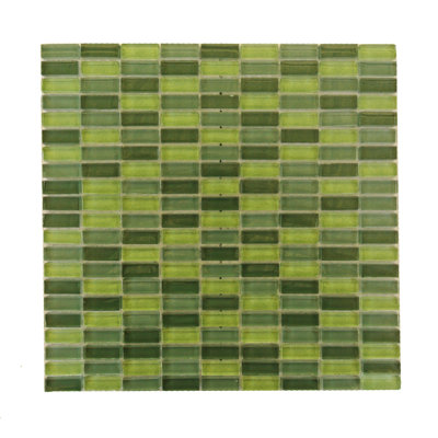 Carrelage mural de cuisine et de salle de bain décoratif empilé en verre lustré à bord pressé de 0,5 po x 1,25 po Epiphany