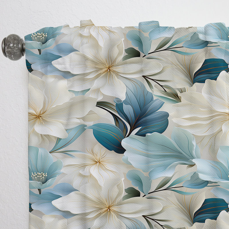 Motif tropical Coastal Symphony - Rideau floral - Rideau floral obscurcissant - 1 panneau, L 52 po x L 84 po