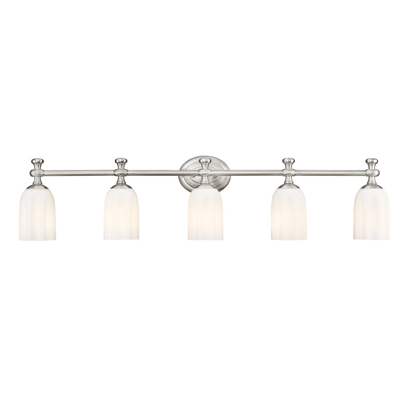 Ensemble de meuble-lavabo 5 lumières Amrutha, Nickel brossé
