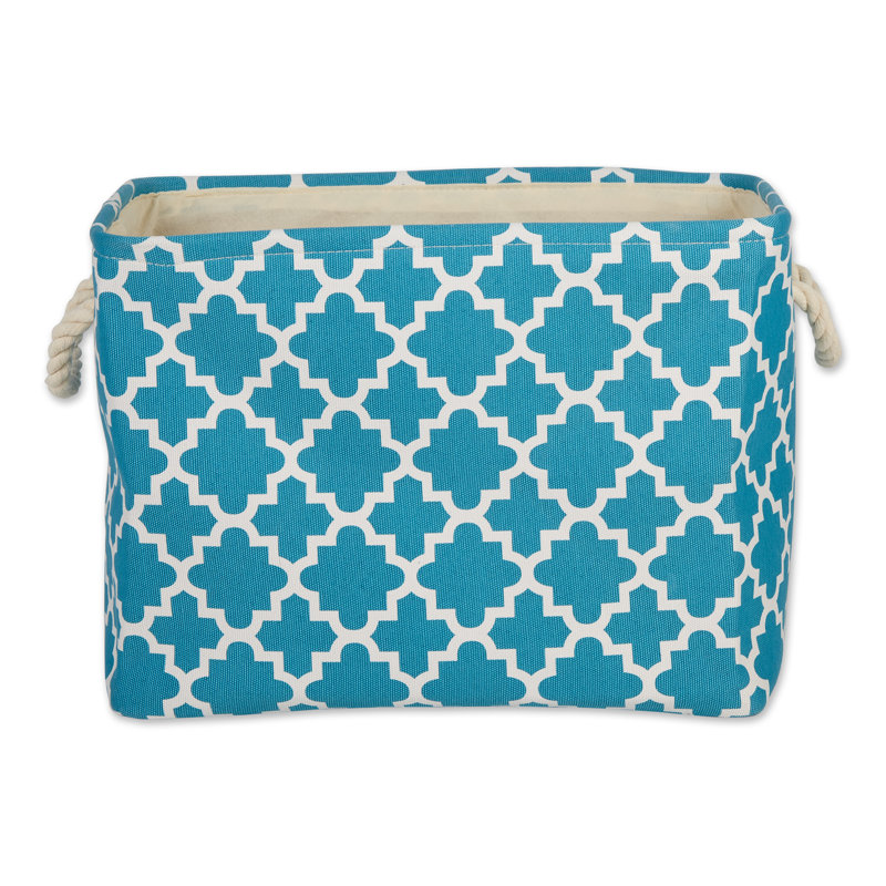 Artichoke Green Fabric Storage Bin with Rope Handles