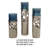 Votive Candle Holder Set Of 3, Silver Aluminum Stand, Ocean Blue Glass