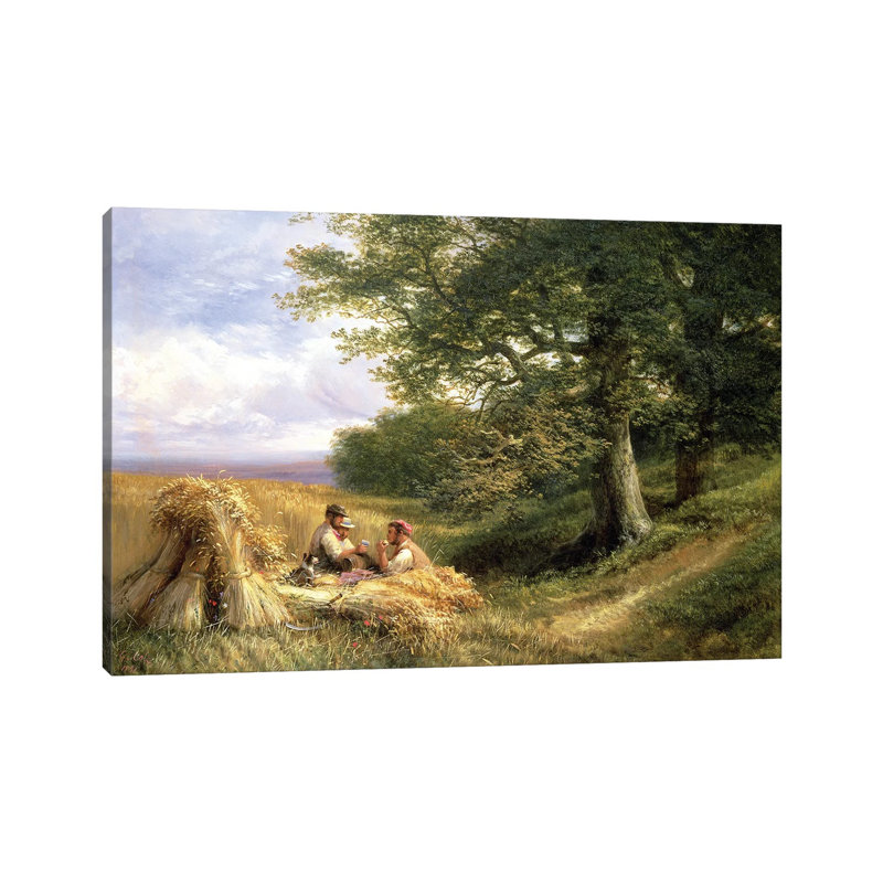The Harvesters, 1881 by George Vicat Cole - Wrapped Canvas Print, 20.32 cm H x 30.48 cm W