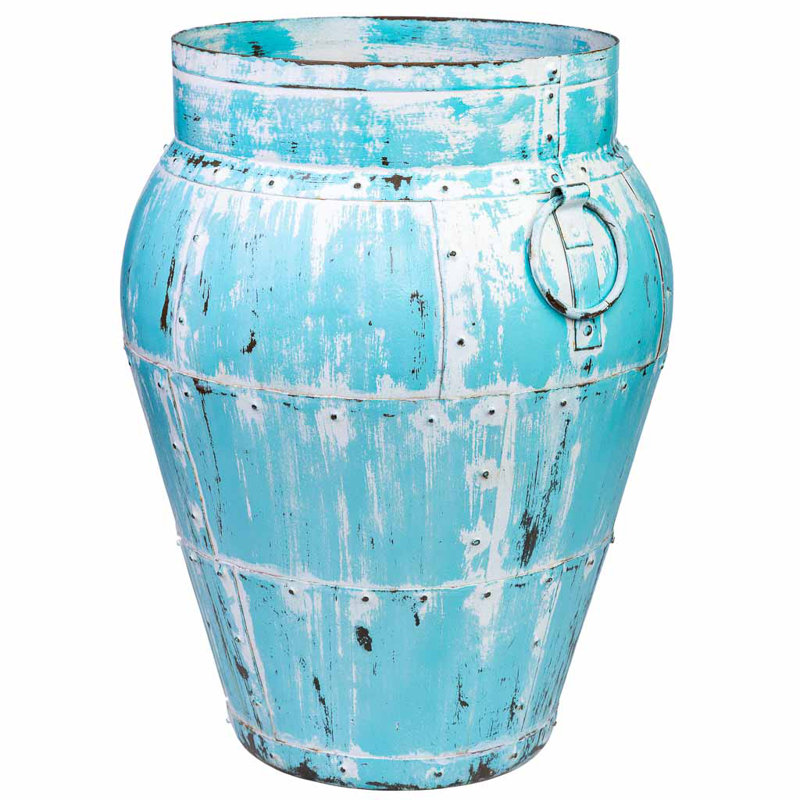 Delphina Metal Table Vase, Green