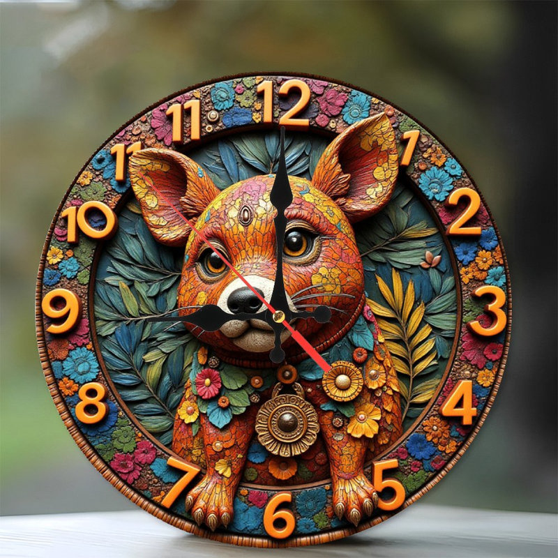 Colorful Artistic Floral Wall Clock Decoration