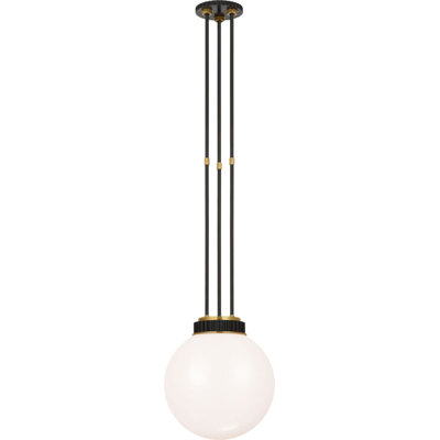 Cavill 12" Pendant with White Glass