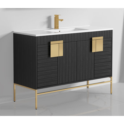 47'' Single Bathroom Vanity with Ceramic Top