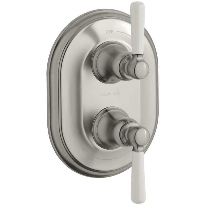 Garniture de valve empilable avec poignées levier en métal Bancroft, nécessite une valve, Nickel brossé éclatant