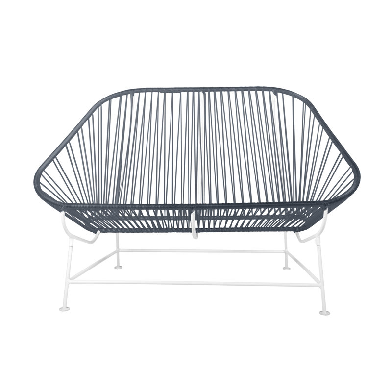 InLove Indoor/Outdoor Handmade Loveseat, Gray/White