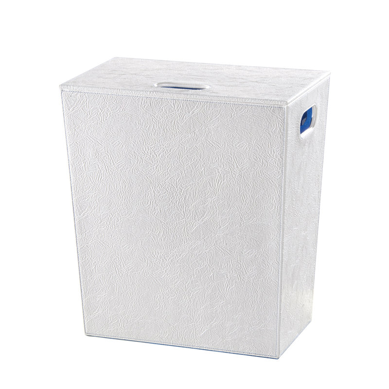 Complements Wood Laundry Hamper with Handles, White
