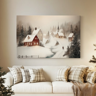 Golden Yule Promise - Toile tendue avec châssis de qualité supérieure
