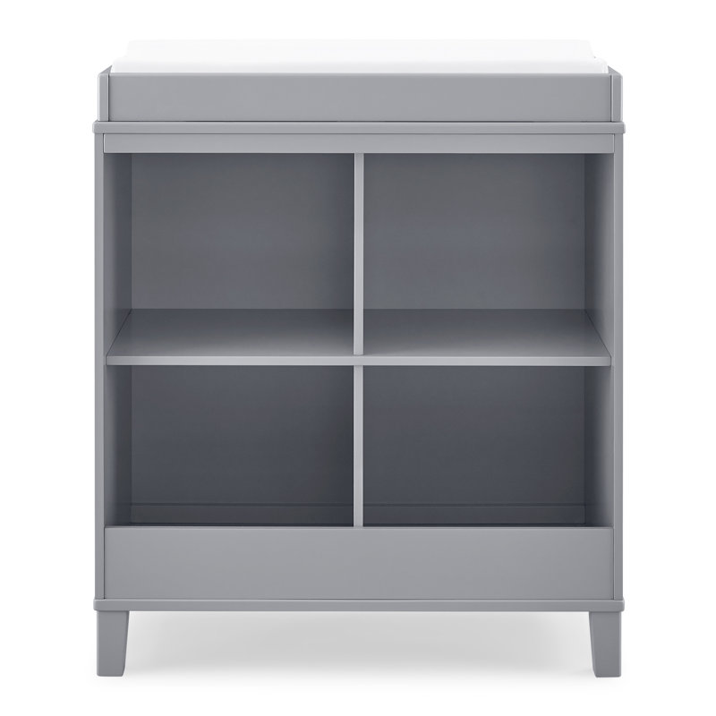 Grey Convertible Changing Table with Storage Cubbies