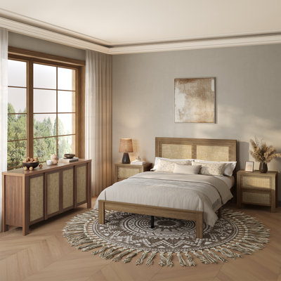 Retro Minimalism Teslin Woven Bed