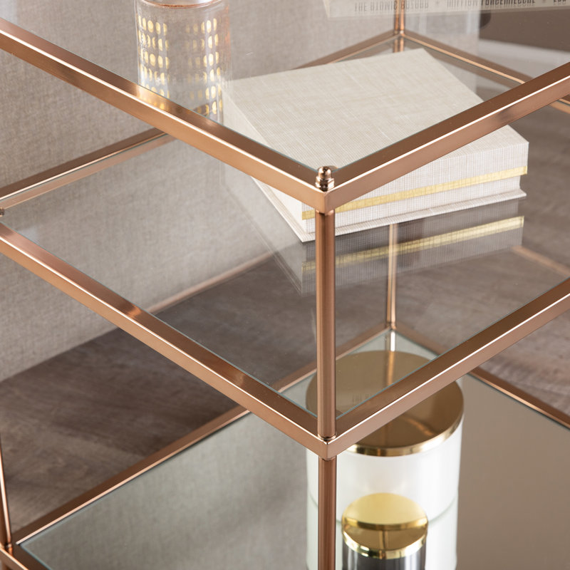 Gosport Glass Tray Top End Table, Copper