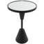 Table d'appoint à piédestal en métal avec plateau en verre-1904201182