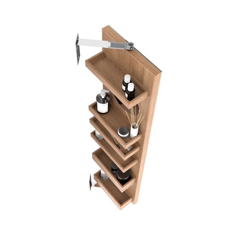 Cosmos Solid Wood Wall Bathroom Shelves, Natural Oak