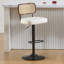 Tabourets de bar pivotants à hauteur ajustable 360 ° avec dossier en rotin-1684136860