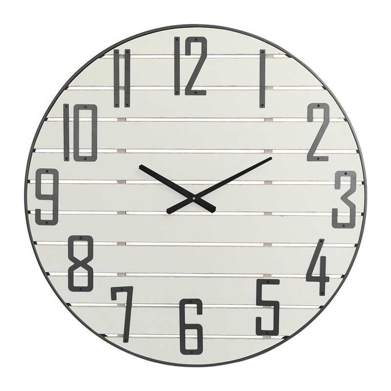 Adelina Round Wood Modern Wall Clock