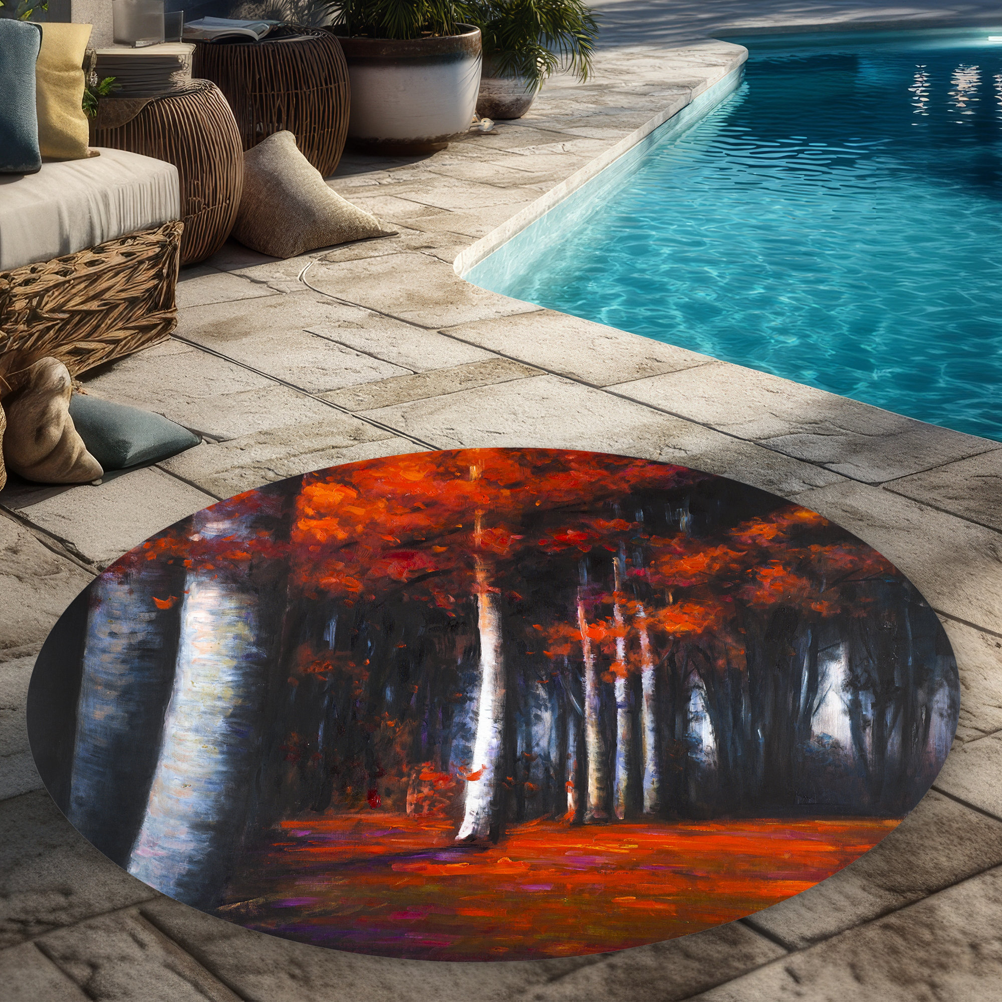 Tree Rug Modern Begin Edition International Inc. Mysterious Forest - Trees Contemporary ...