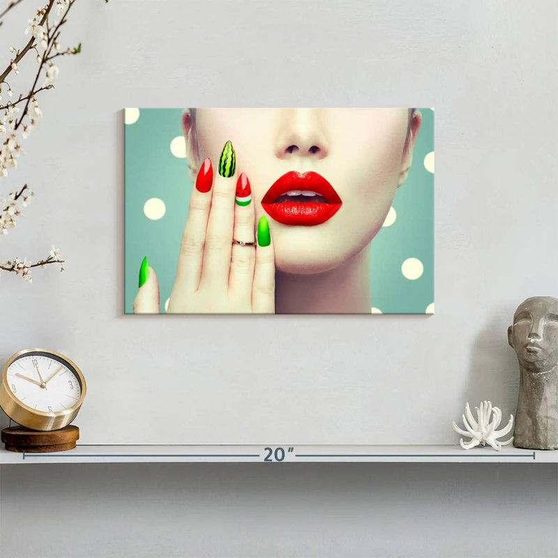 Shuttleworth Watermelon Designed Nails, 8" H x 12" W
