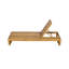 Chaise longue en bois d'acacia avec ensemble de coussins à 2 feuilles de noix de coco de 1,57 pouce, 4 positions réglables avec surface latérale plate, pour le bord de la piscine-129473024