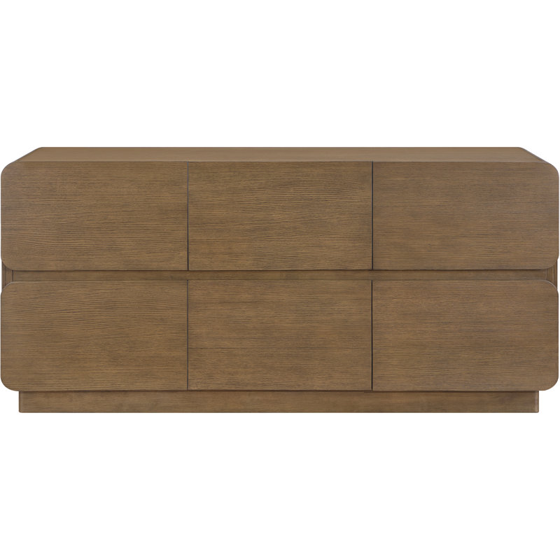 Commode Adagio en bois massif brun et placage de chêne, Brun