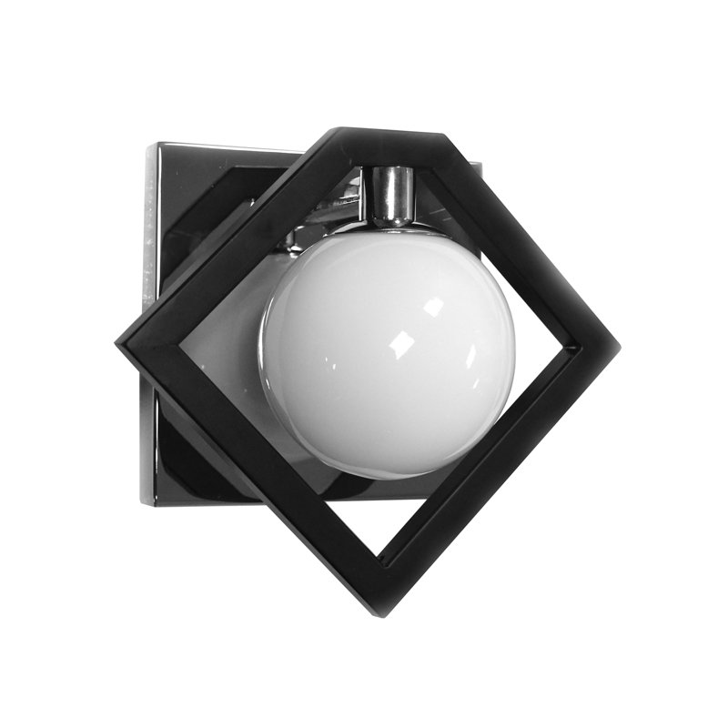 Glasglow Steel Vanity/Bath Bar, Clear, Matte Black/Polished Chrome