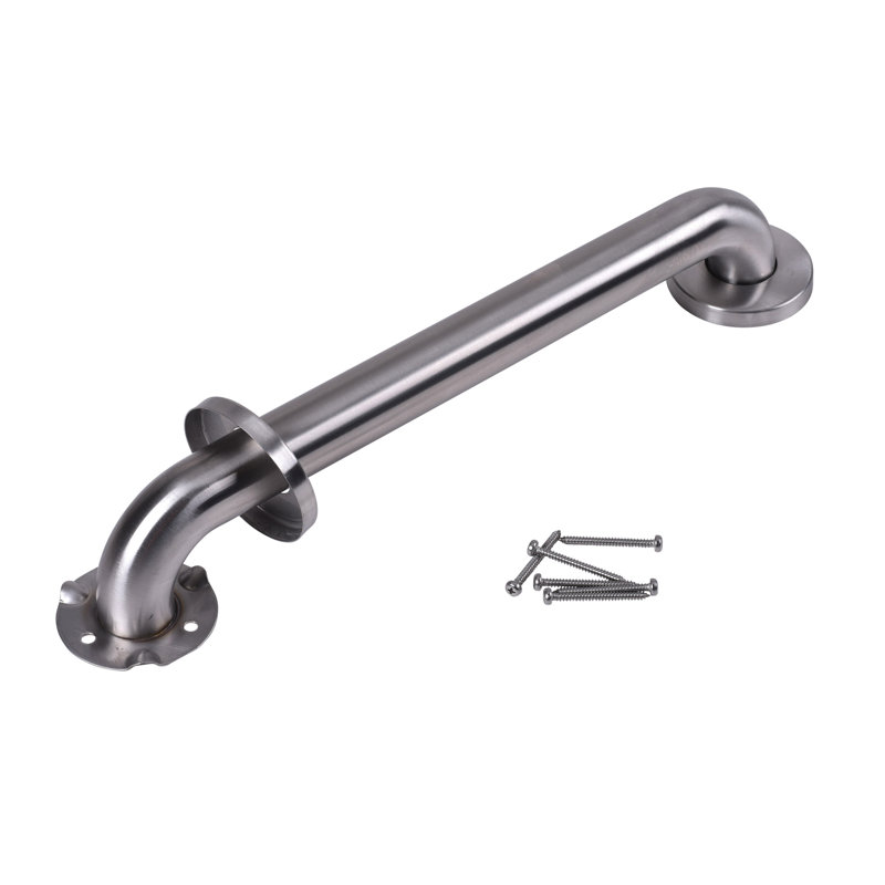 Stainless Steel Grab Bar with Concealed Flange, Satin Stainless Steel, 16" W
