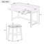 Ensemble de table de salle à manger 4 pièces pour 3 personnes, ensemble de table et chaises de cuisine rétro avec 3 tiroirs de rangement-121629061
