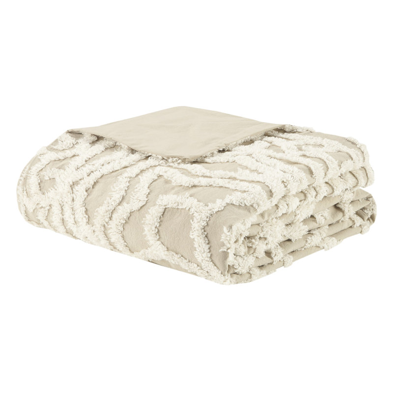   Housse de couette en coton très grand - taupe 100% pour le confort. Ornement en médaillon. 2 taies décoratives. . Taupe de luxe facile à nettoyer 3 pièces. Sommeil relaxant. Ornement en chenille. Literie assortie lavable