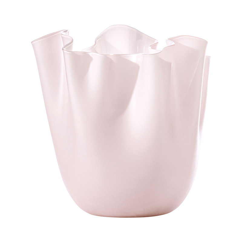 Venini Fazzoletto Vase, Gray, 5.31" H x 5.31" W x 5.31" D