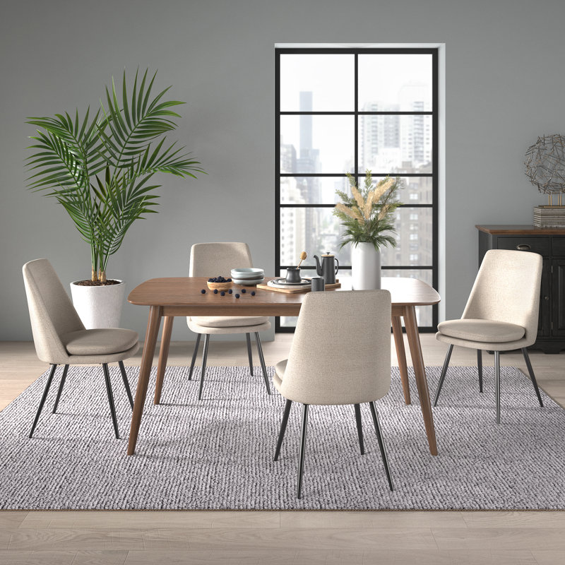 Ensemble de salle à manger Larissa, Noyer foncé, Beige