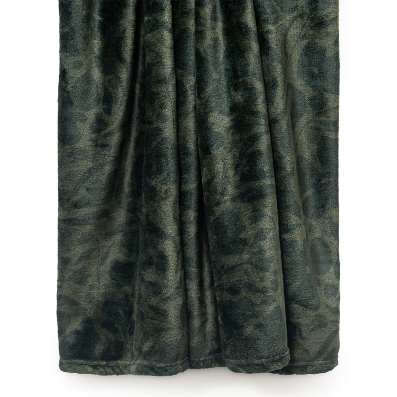 Jeté Americanflat - Molleton imprimé 50 po x 60 po - Motif floral - Chaleur légère - Vert, Motif floral vert