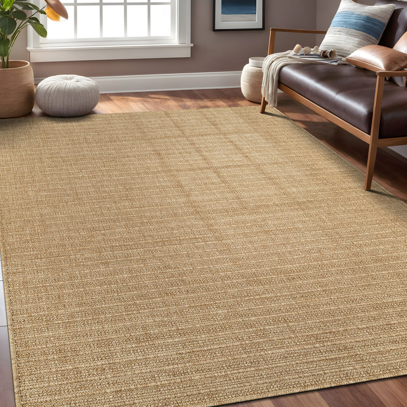 Indoor Outdoor Area Rug, Gold, Rectangle 6' x 9'