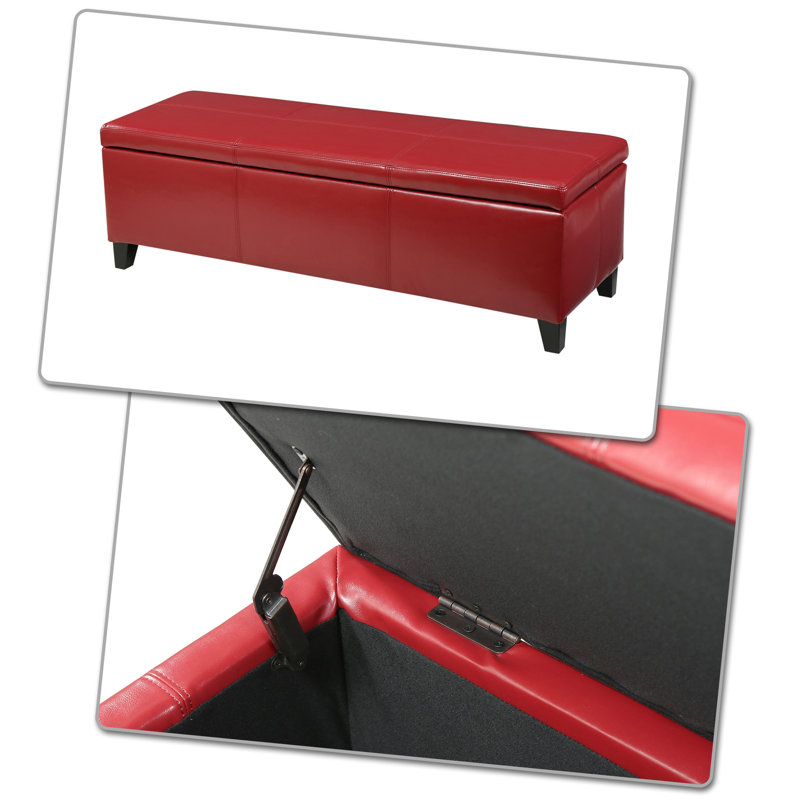 Banc rembourré Haelly, Rouge