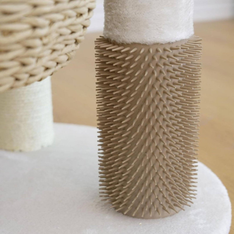 Arbre à chat tissé à la main avec paniers et toiletteuse en caoutchouc 49 po PetPals