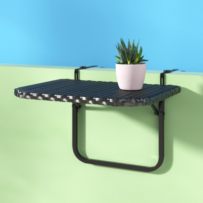 Aalliyah Wicker/Rattan Outdoor Folding Balcony Table